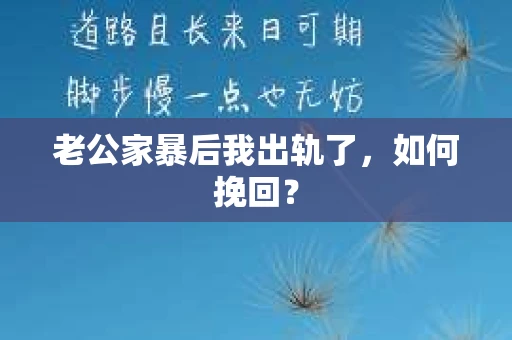 老公家暴后我出轨了，如何挽回？