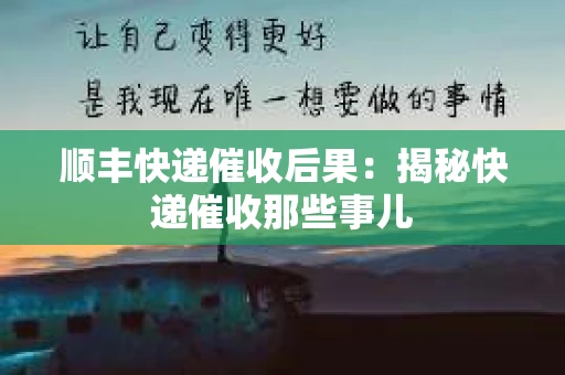 顺丰快递催收后果：揭秘快递催收那些事儿