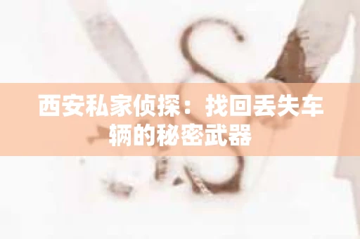 西安私家侦探：找回丢失车辆的秘密武器