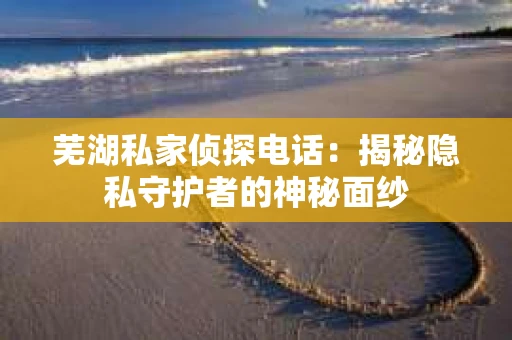 芜湖私家侦探电话：揭秘隐私守护者的神秘面纱