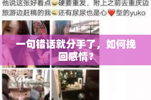 一句错话就分手了，如何挽回感情？