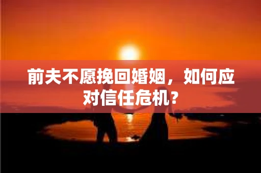 前夫不愿挽回婚姻，如何应对信任危机？