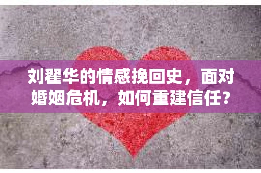 刘翟华的情感挽回史，面对婚姻危机，如何重建信任？